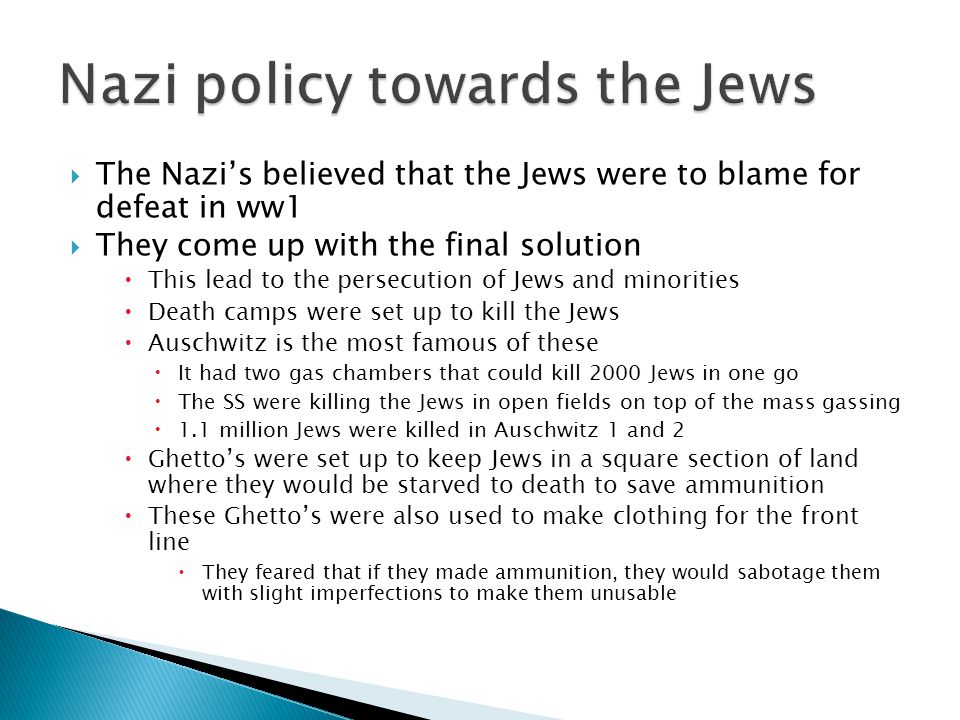 Nazi policy on jews